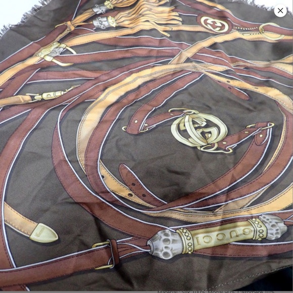 RARE GUCCI Horse bit Scarf - Picture 2 of 5